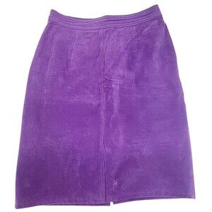 Vtg Bermans Pencil Mini Skirt 8 Purple Suede  Leather Western Country Hippie